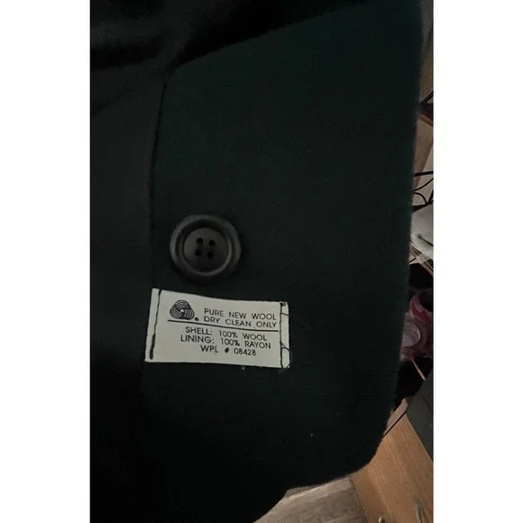 Aldopho Classics Women Sz 12 Overcoat 100% Wool Emerald Green Quiet Luxury Long - Picture 7 of 12